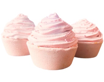 Cherry Blossom Cupcake Bath Bomb with Bubble Bath Frosting
