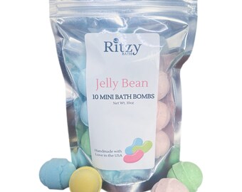 Jelly Bean Mini Bath Bombs. Bath Bombs for Kids, Pedicures or Foot Soaks. Easter Basket Stuffers.