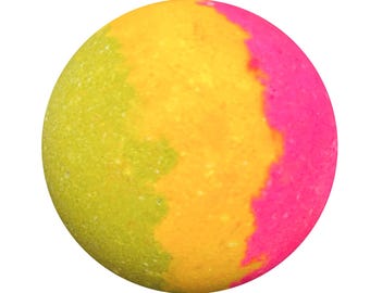 Bombe de bain au sorbet arc-en-ciel - XL faite main, peau naturelle et sensible