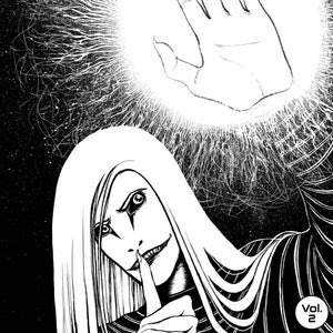 May include: Black and white comic book cover with the title "BINARY STAR" and the text "By: Jamie Primack" and "Vol. 2". The cover features a person with long white hair and a black and white striped shirt, with their finger to their lips, and a hand with long fingers reaching out from a bright white light.