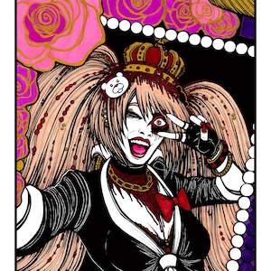 Junko Enoshima — Danganronpa — oeuvre d&#39;art originale 23 x 30 cm