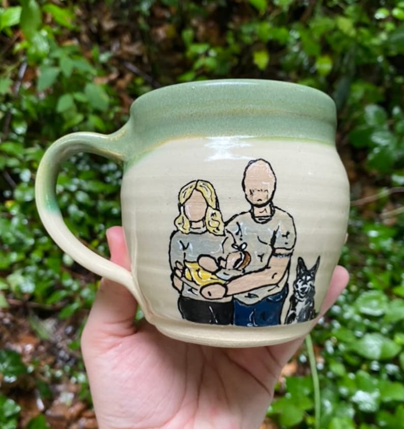 Handmade Ceramic Mug with Family Portrait image 6