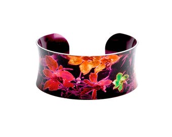 Cuff Bracelet - Floral Jewellery - Botanical Jewellery - Colourful Abstract Jewellery - CB19