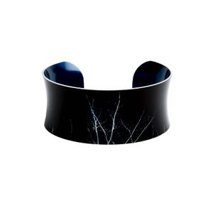 Black Cuff Bracelet, Aluminium Jewellery, Handmade Jewellery, Gift for Girlfriend, CB07 image 1