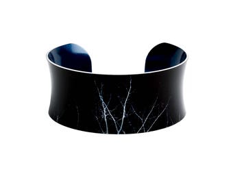 Black Cuff Bracelet, Aluminium Jewellery, Handmade Jewellery, Gift for Girlfriend, CB07