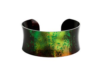 Cuff Bracelet - Aluminium Jewellery - Gift for Daughter - 10th Anniversary Gifts - Green Jewellery, CB13