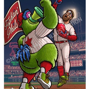 Ring the Bell Philadelphia Phillies Limited Edition Print, Bryce Harper, Phillie Phanatic, Sports Art, Baseball image 6