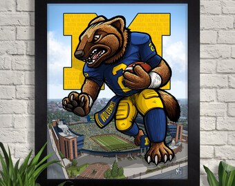 Université du Michigan "The Victors" Print, Sports Art, Wall Art, Home Decor