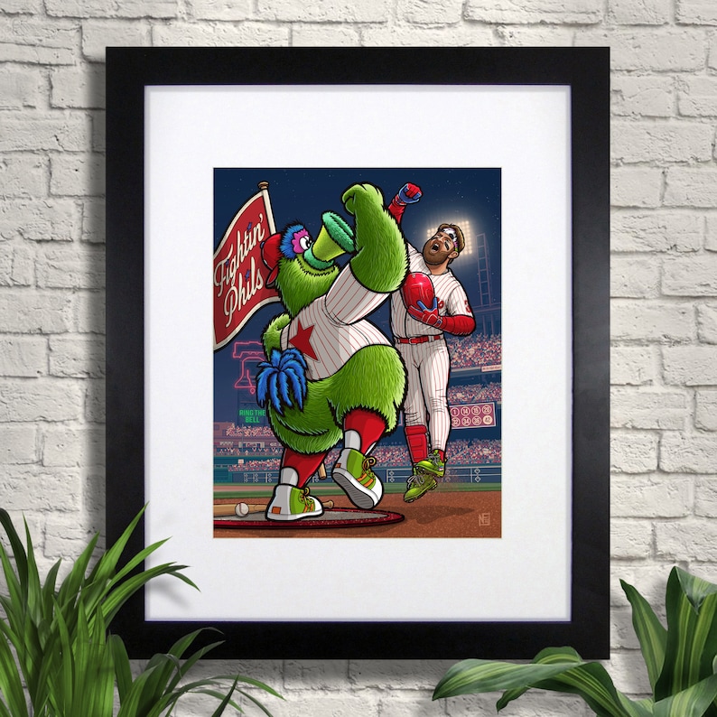 Ring the Bell Philadelphia Phillies Limited Edition Print, Bryce Harper, Phillie Phanatic, Sports Art, Baseball image 4