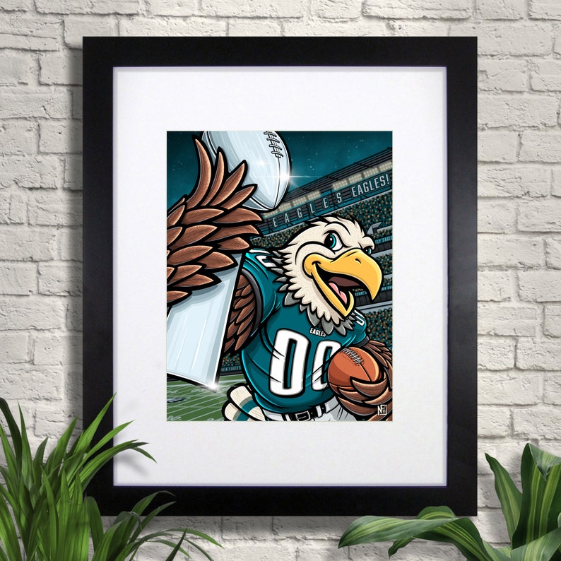 E.A.G.L.E.S...EAGLES Football Art Print, Swoop, Philadelphia Eagles Illustration, Giclee, Sports Art, Children's Room Art, Wall Art image 2