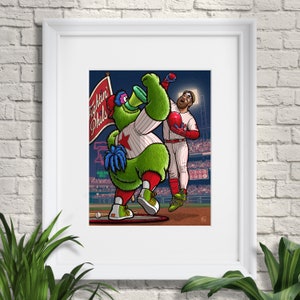 Ring the Bell Philadelphia Phillies Limited Edition Print, Bryce Harper, Phillie Phanatic, Sports Art, Baseball image 2