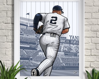 La stampa in edizione limitata del Capitano New York Yankees, Derek Jeter, arte sportiva, baseball