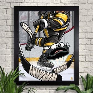 Pittsburgh Penguins Art Print, Hockey Illustration, Giclee, Sports Art, Wall Art, Home Decor