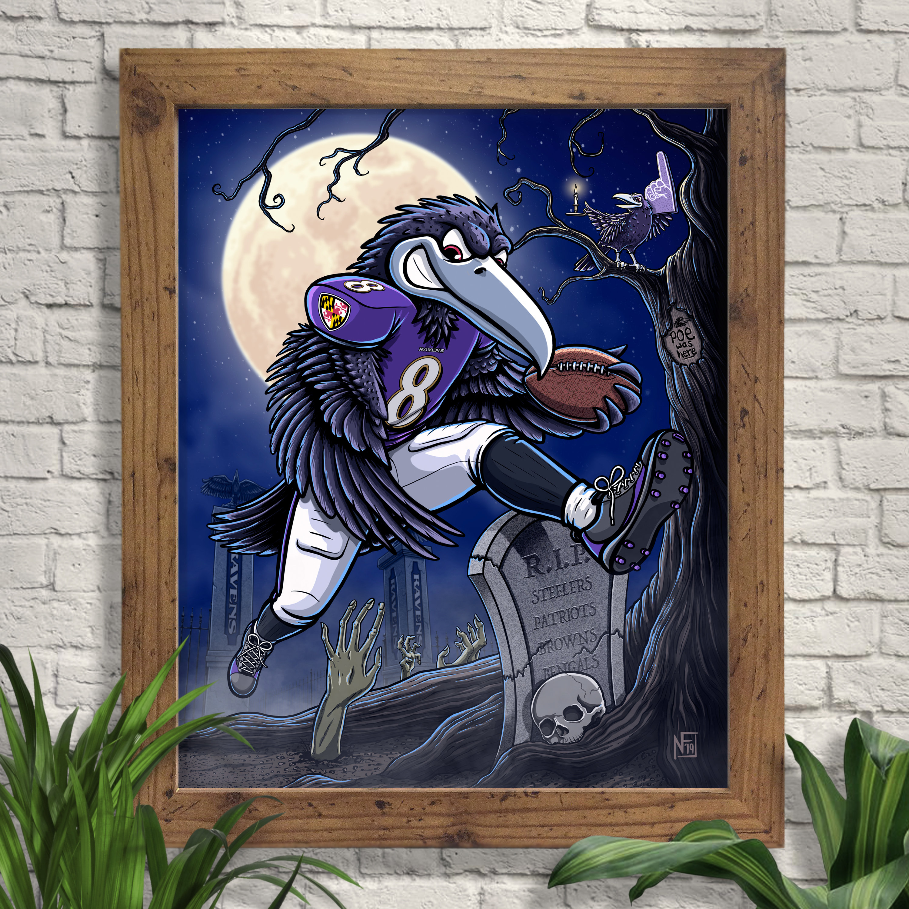 Ravens Football Art Print Lamar Jackson Baltimore Ravens 