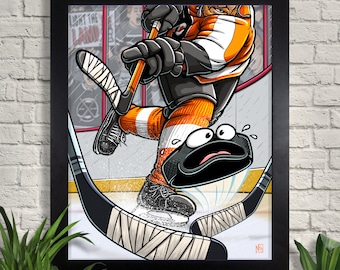 Philadelphia Hockey Art Print, "Flyered Up" Illustration