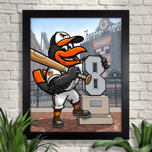 Baltimore Orioles "The O's" Print, Oriole Bird Mascot, Camden Yards, Maryland Baseball