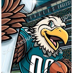 E.A.G.L.E.S...EAGLES Football Art Print, Swoop, Philadelphia Eagles Illustration, Giclee, Sports Art, Children's Room Art, Wall Art image 5