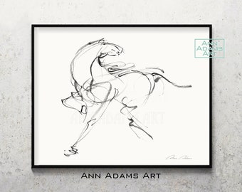 HORSE RACING CARTOON DRAWING REPRODUCTION ART PRINT A1 A2 A3 A4