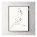 Sketch Art Drawing, Abstract art, Black and White Minimalist Female nude figure Art Print from Original Artwork by Ann Adams, 8R 