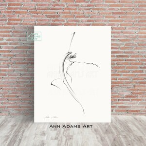 Set of 3, Figure drawing abstract dance sketch black and white dancer art minimalist art prints from original art by Ann Adams 22-38R-10L image 7