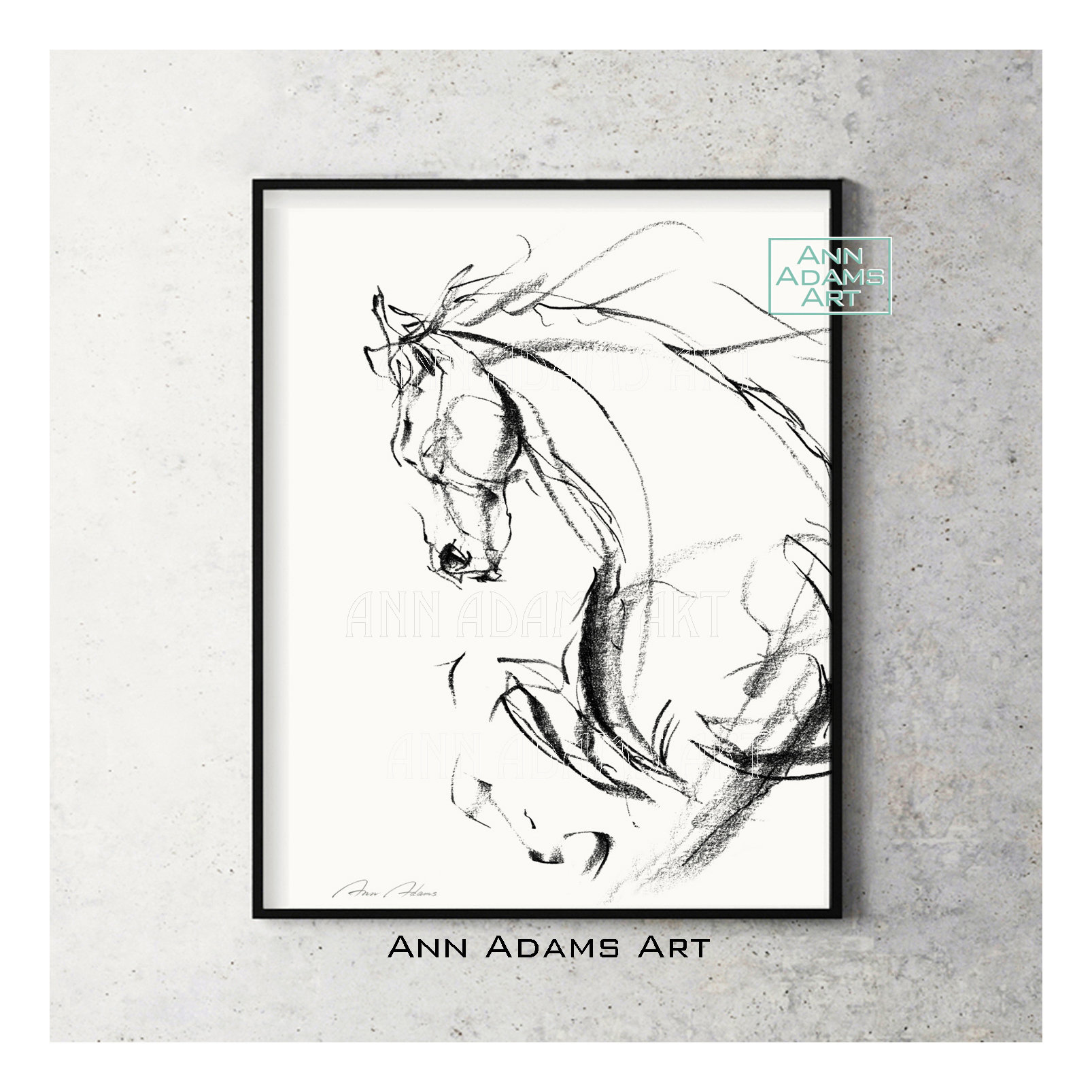 Horse Black And White Art