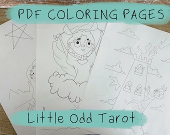 Little Odd Tarot Coloring Pages - PDF File - Major Arcana - Printable