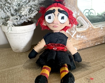 Ruby - Art Doll - Sculpture Goth Creepy Cute