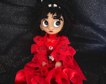 Lydia Deetz Art Doll - Gothic Dark Fantasy Halloween Burton Art Beetlejuice