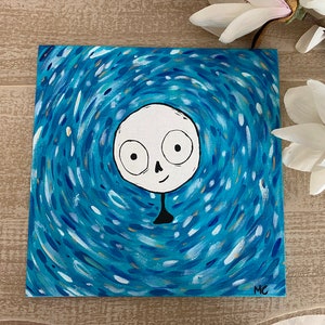 Ocean - Original Acrylic Painting - Creepy Cute Art