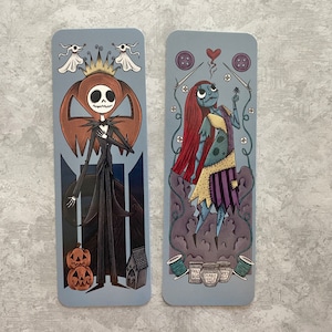 Jack and Sally Bookmarks - fantasy Cartoon gothic Tim Burton