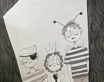 Day 30: Trick or Trick - Original Artwork - Illustration Halloween Gothic Horror Dark Fantasy Cartoon