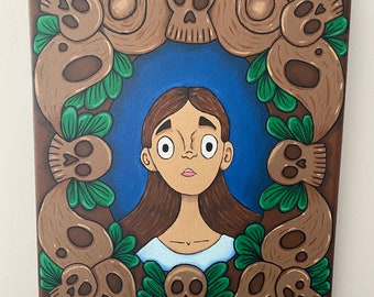 Nightmare - Original Acrylic Painting on Canvas - Dark Creepy Cute Gothic Art