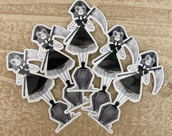 Grimm Girl - 3 inch Vinyl Sticker - Gothic Dark Fantasy Art