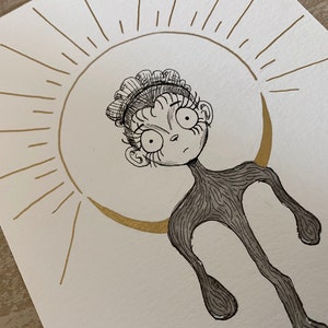 Drip - Original Pen and Ink Illustration - Dark Creepy Cute Gothic Art