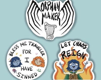 Jester and Yasha Stickers - Weatherproof Vinyl Stickers - DnD Fantasy Mighty Nein