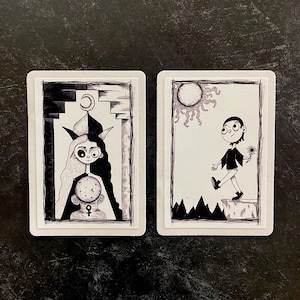 Little Odd Tarot Stickers - Vinyl - Tarot Stickers - The Fool - The Lovers - The High Priestess - Dark Creepy Cute Gothic Art