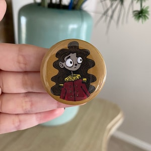 Marching Girl Button - Needle back Badge - Cute Dark Art
