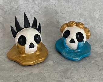 Skull Sculptures - Original Dark Gothic Art Handmade