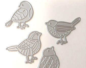4 Birds Die Set | Bird | Metal Die | Gardening | Craft Die | Die Cut
