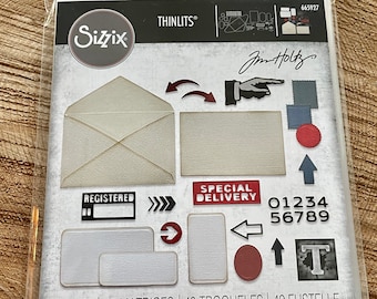 Postale Sizzix Thinlits Dies By Tim Holtz 48/Pkg 665927