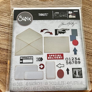 Postale Sizzix Thinlits Dies By Tim Holtz 48/Pkg 665927