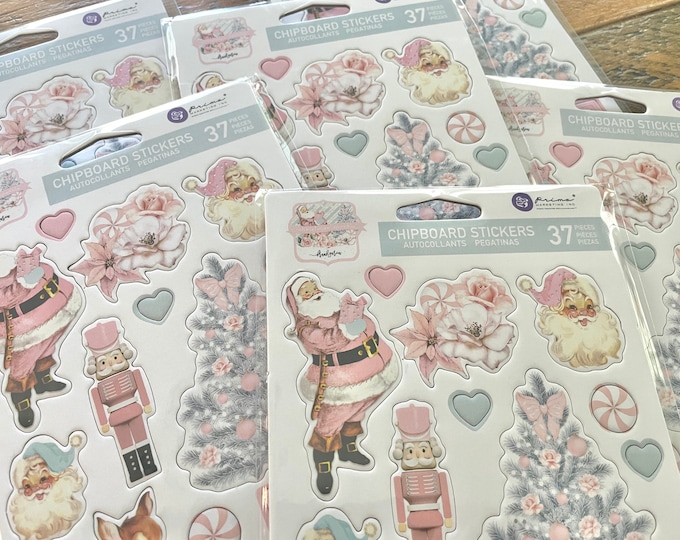 Prima Sticker LAST Set Prima Christmas Sparkle Collection Chipboard Stickers With ...