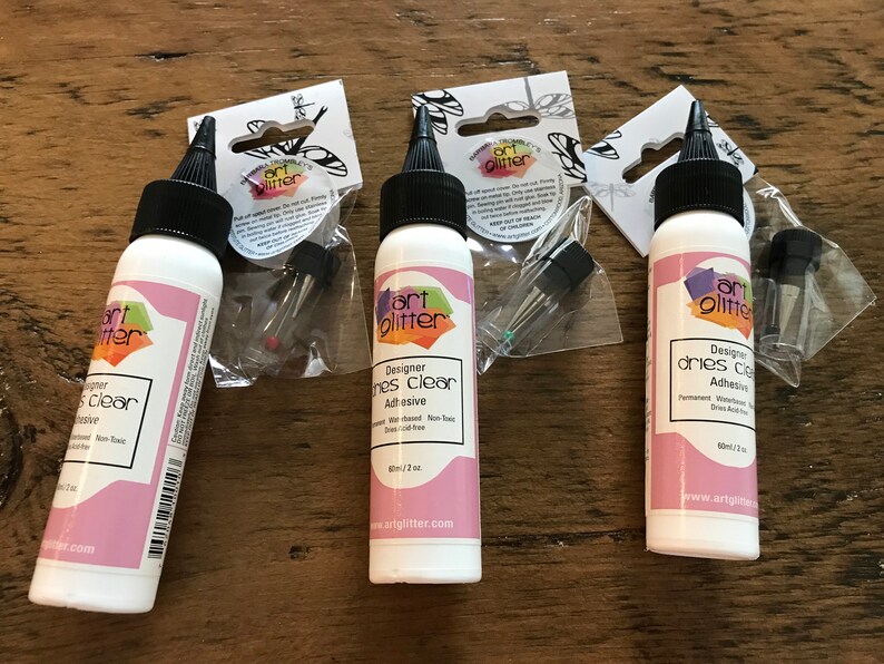 Art Glitter Glue Kit 2 oz Art Glitter Glue with Metal Tip Etsy
