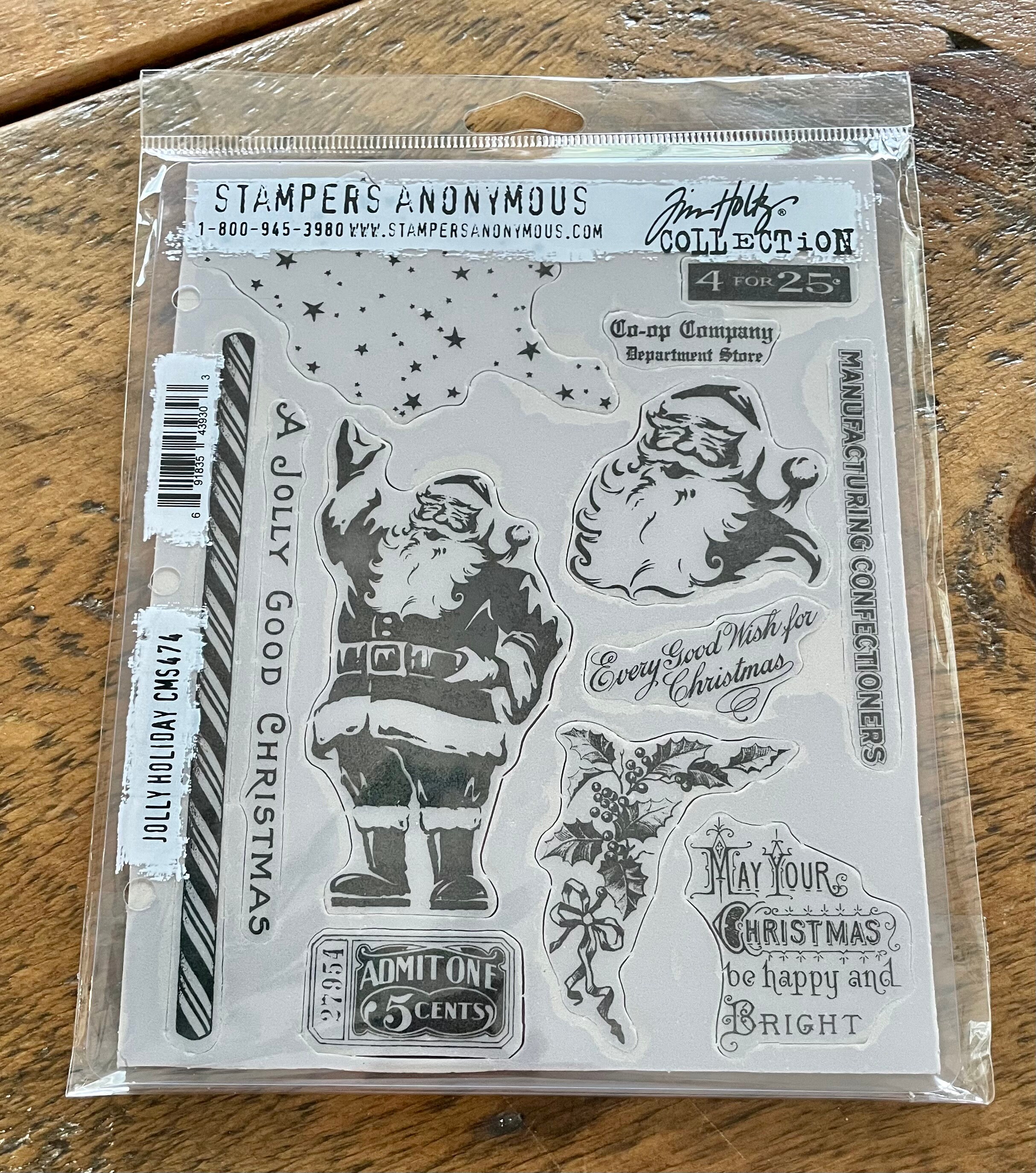 Tim Holtz Cling Rubber Stamps - Festive Print