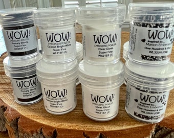 WOW Embossing Powders - Black, White, Clear... Choose Your Color & Mesh- Particle Size Option - Heat Embossing Powders