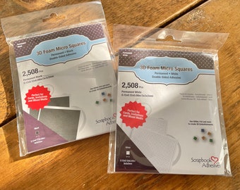 Micro Squares Scrapbook Adhesives 3D Foam Micro Squares - Choose from Black or White