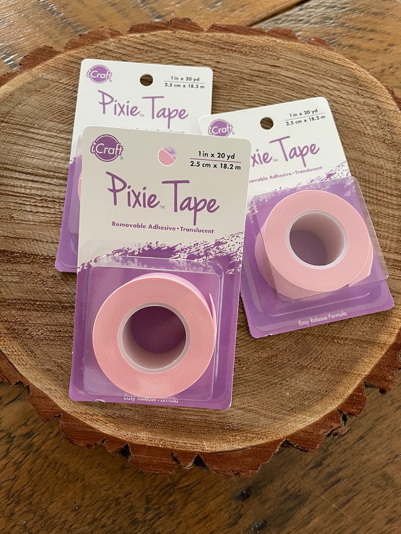 ICraft Pixie Tape Removable Adhesive - 1 Inch X 20 Yards Repositionable Craft Tape