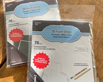 Foam Strips Scrapbook Adhesvies 3D Foam Strips - Choose from Black or White