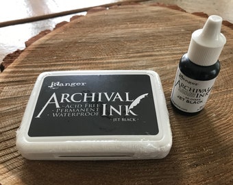 Jet Black Archival Inkpad and/or Refill Ink by Ranger