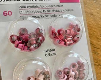 60 Eyeletes Color Rosa We R Memory Keepers (15 cada color)